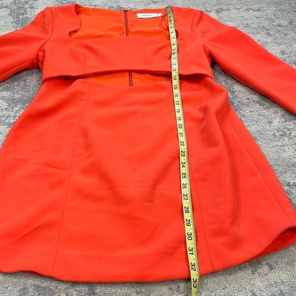 New Misha Hazel Cutout Long Sleeve Cocktail Dress Mini Orange Tangerine Sz 10 - Picture 10 of 11